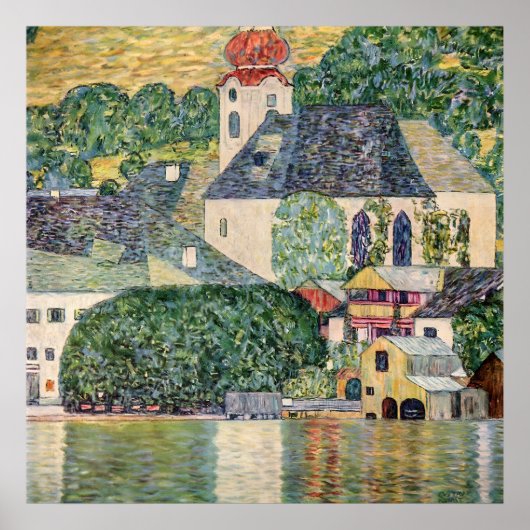Kirche in Unterach am Attersee von Gustav Klimt Poster (Vorne)