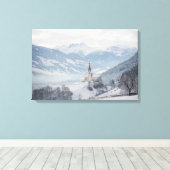 Kirche in Zillertal im Winter auf Leinwand drucksv (Insitu (Holzboden))