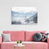 Kirche in Zillertal im Winter auf Leinwand drucksv (Insitu (Wohnzimmer))