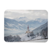 Kirche in Zillertal im Winter rechteckig Magnet (Horizontal)