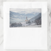 Kirche in Zillertal im Winter rechteckige Aufklebe Rechteckiger Aufkleber (Tasche)