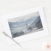 Kirche in Zillertal im Winter rechteckige Aufklebe Rechteckiger Aufkleber (Umschlag)