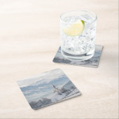 Kirche in Zillertal im Winter-Untersetzer Rechteckiger Pappuntersetzer (Vor Ort)