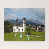 Kirche inAlps Landschaft, Seefeld, Österreich Puzzle (Horizontal)