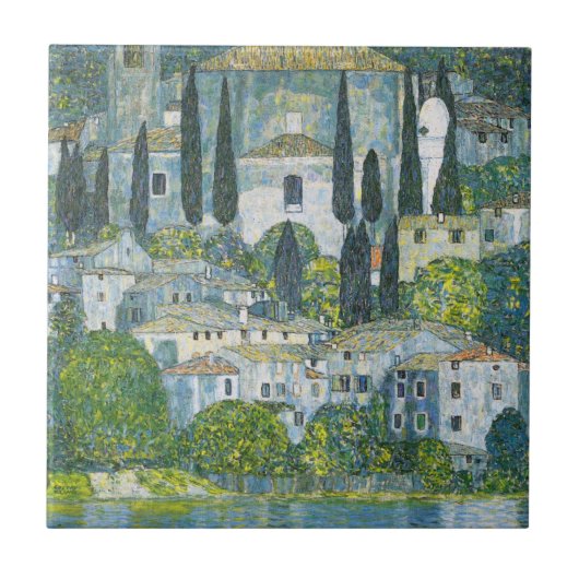 Kirche (Kirche) in Cassone von Gustav Klimt Fliese (Vorderseite)