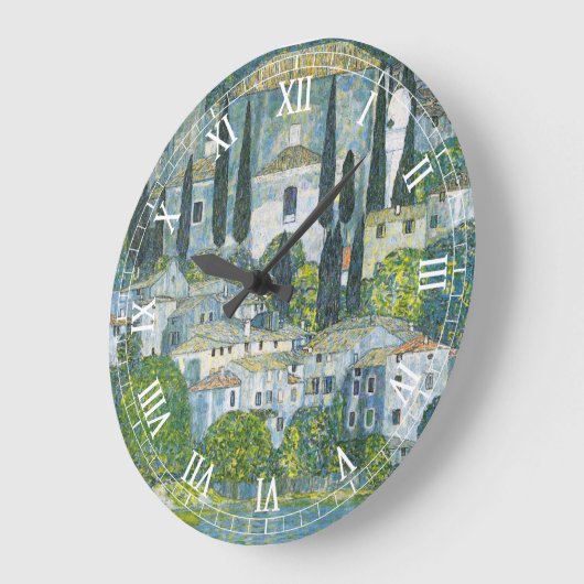 Kirche (Kirche) in Cassone von Gustav Klimt Große Wanduhr (Winkel)