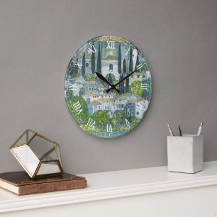 Kirche (Kirche) in Cassone von Gustav Klimt Große Wanduhr