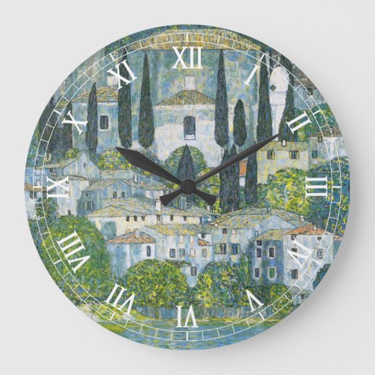 Kirche (Kirche) in Cassone von Gustav Klimt Große Wanduhr (Vorderseite)