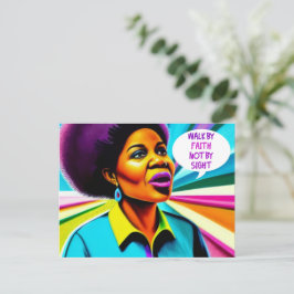 Kirche Lady Wandern durch den Glauben Postkarte