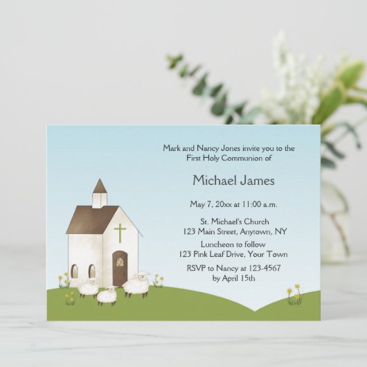 Kirche, Lämmergemeinde Einladung (Stehend Vorderseite)