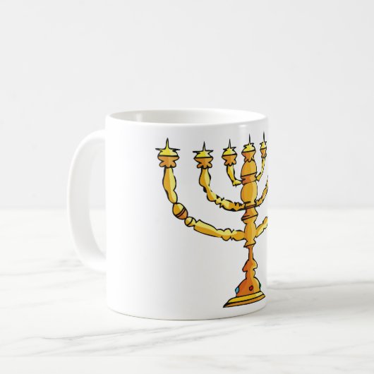 Kirche Menorah Kaffeetasse (Vorderseite Links)