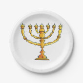 Kirche Menorah Pappteller (Vorderseite)
