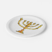 Kirche Menorah Pappteller (Schrägansicht)