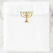 Kirche Menorah Quadratischer Aufkleber (Tasche)