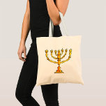 Kirche Menorah Tragetasche<br><div class="desc">Church menorah in gold with lot of candles. This design looks really effektive on this tote Bag</div>