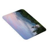 Kirche mit den Alpen Berge bei Sonnenuntergang Magnet (Rechte Seite)