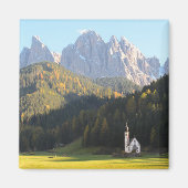 Kirche mit Dolomiten-Bergquadrat Magnet (Vorne)