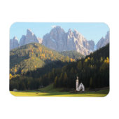 Kirche mit Dolomiten-Rektmagnet Magnet (Horizontal)
