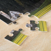 Kirche mit Dolomitgebirgshintergrundpuzzlespiel Puzzle (Seite)