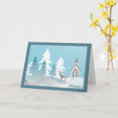 Kirche mit Grenz-Grußkarte Karte (Gelbe Blume)