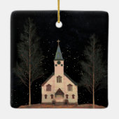 Kirche & Night Sky Keramikornament (Rückseite)