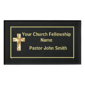 Kirche Pastor Classy Black Namenschild (Vorderseite)