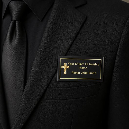 Kirche Pastor Classy Black Namenschild