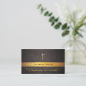 Kirche Pastor Classy Leather Gold Bar Visitenkarte (Stehend Vorderseite)