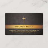 Kirche Pastor Classy Leather Gold Bar Visitenkarte (Vorderseite)
