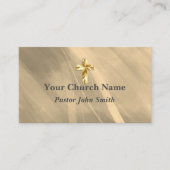 Kirche Pastor im Metallic-Stil Christliches Kreuz Visitenkarte (Vorderseite)