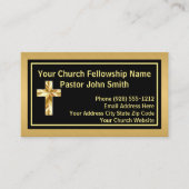 Kirche Pastor Klasse Brushed Gold Schwarz Visitenkarte (Vorderseite)
