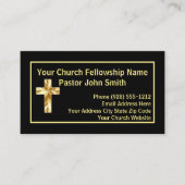 Kirche Pastor Klassische Schwarze Visitenkarten Visitenkarte (Vorderseite)