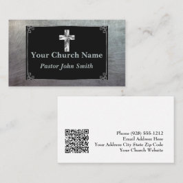 Kirche Pastor Silver Cross Elegante Grenze Visitenkarte