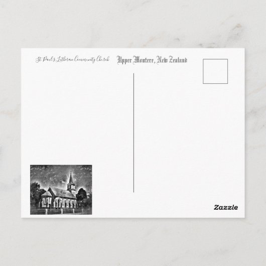 Kirche Postkarte (Rückseite)