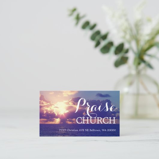 Kirche Religion Christlicher Pfarrer Visitenkarte (Stehend Vorderseite)