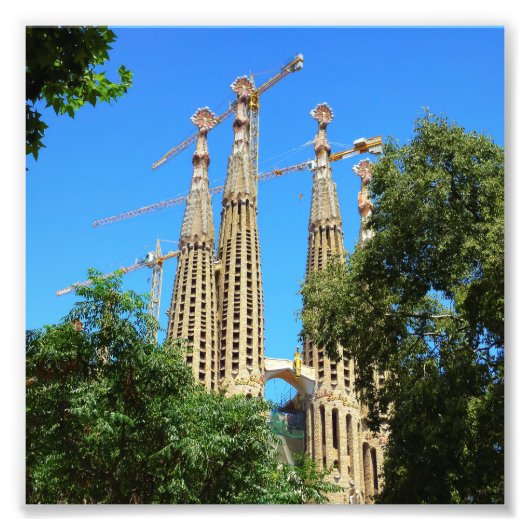 Kirche Sagrada Familia in Barcelona, Spanien Fotodruck (Vorne)