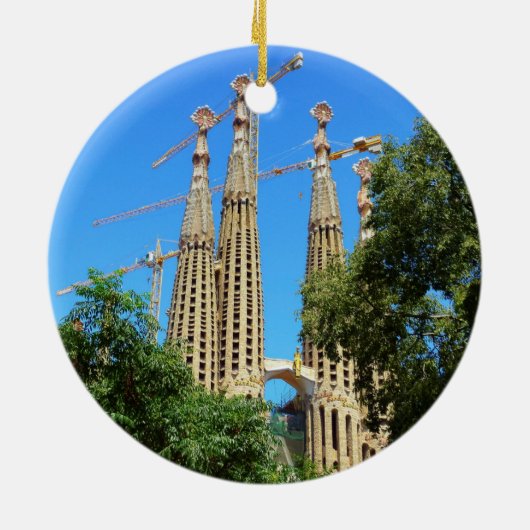 Kirche Sagrada Familia in Barcelona, Spanien Keramikornament (Hinten)