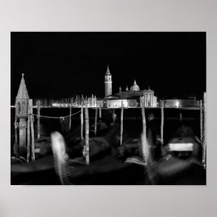Kirche Sans Giorgio Maggiore, Gondeln in Venedig Poster