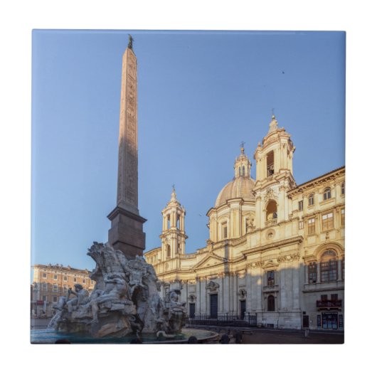 Kirche Sant Agnese auf der Piazza Navona - Rom Fliese (Vorderseite)