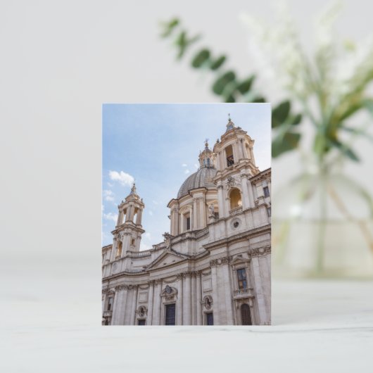 Kirche Sant Agnese auf der Piazza Navona - Rom Postkarte (Stehend Vorderseite)