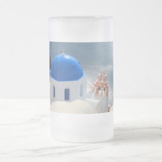 Kirche Santorin am Nachmittag Mattglas Bierglas