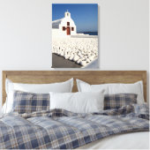 Kirche Santorini mit weißen Steinen Leinwanddruck (Insitu (Schlafzimmer))