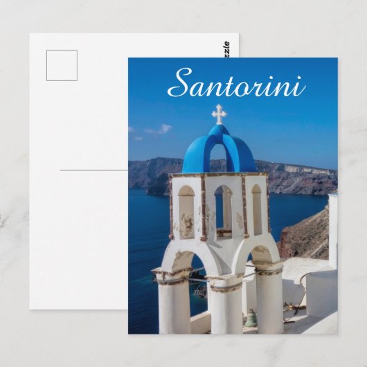 Kirche Santorini Postkarte (Vorne/Hinten)