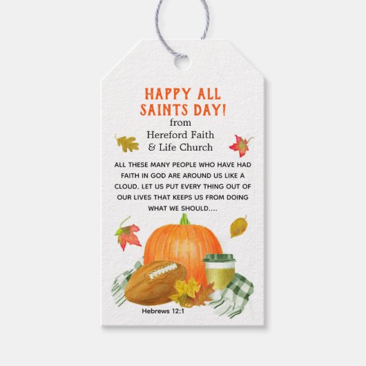 Kirche, Schule oder Organisation Fall Goodie Bag Geschenkanhänger (Vorderseite)