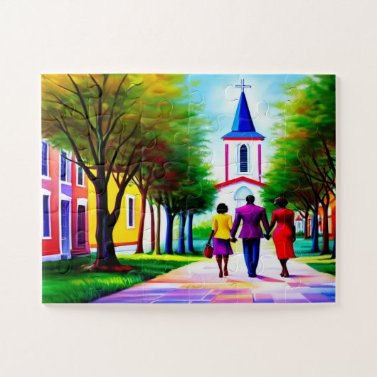 Kirche Spazieren Christliche Art Puzzle (Horizontal)