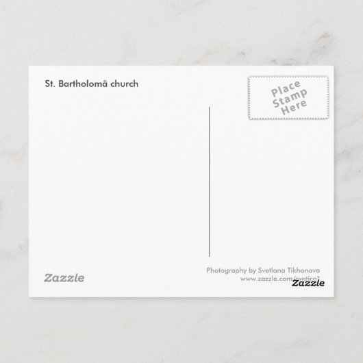 Kirche St. Bartholomä Postkarte (Rückseite)