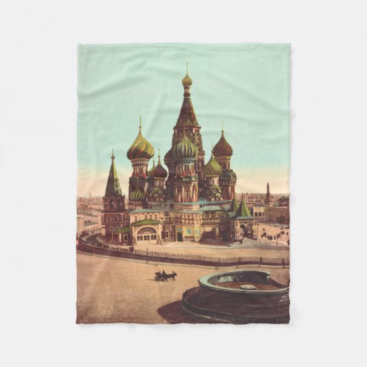 Kirche St. Basil, Roter Platz Moskau Fleecedecke (Vorderseite)
