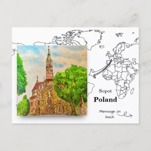 Kirche St. Georg, Sopot, Polen Postkarte
