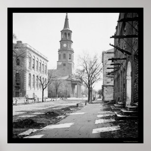 Kirche St. Michael in Charleston, SC 1865 Poster