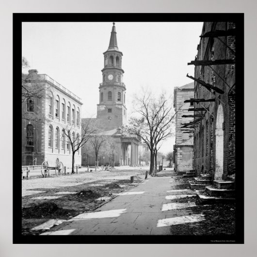 Kirche St. Michael in Charleston, SC 1865 Poster (Vorne)